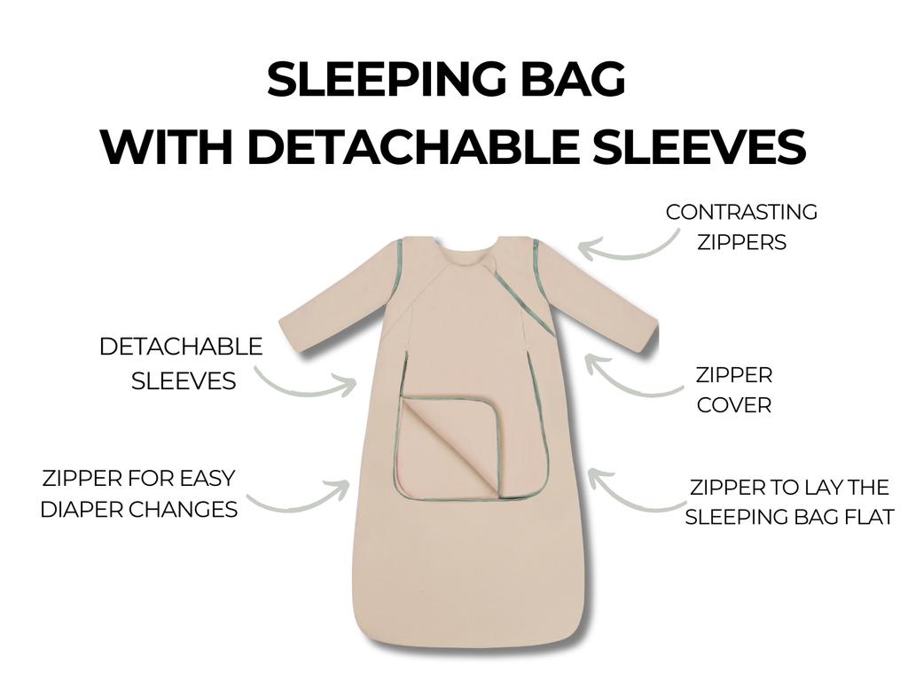 Sleeping Bag With Detachable Sleeves Grey
