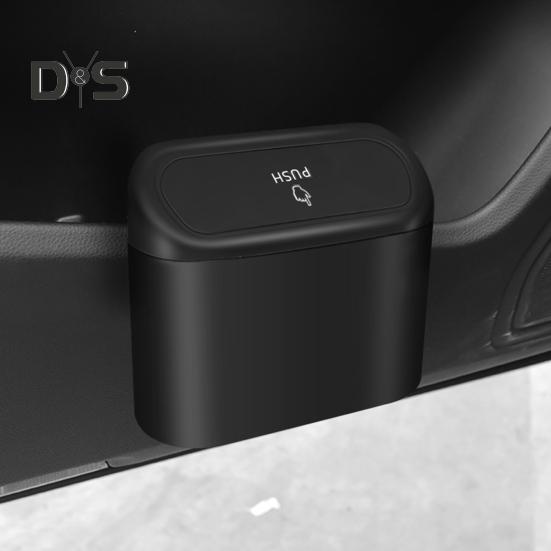 Waterproof Car Trash Bin with Lid Mini Hanging Dustbin Garbage Organizer Pressing Trash Can Garbage Container Bin Vehicle Home Office Accessories
