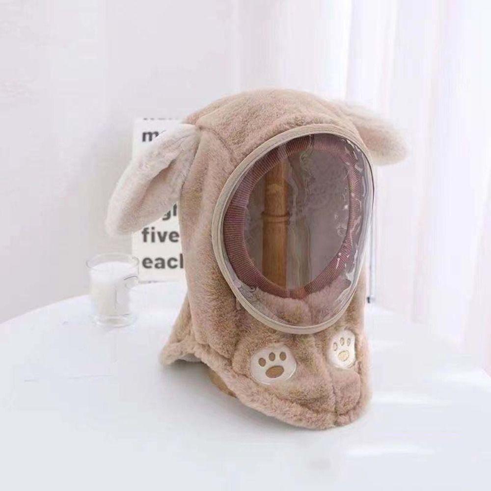 Fleece Children's Integrated Hat Anti Fogging PVC Baby Neck Cap Baby Detachable Cap Set  Autumn