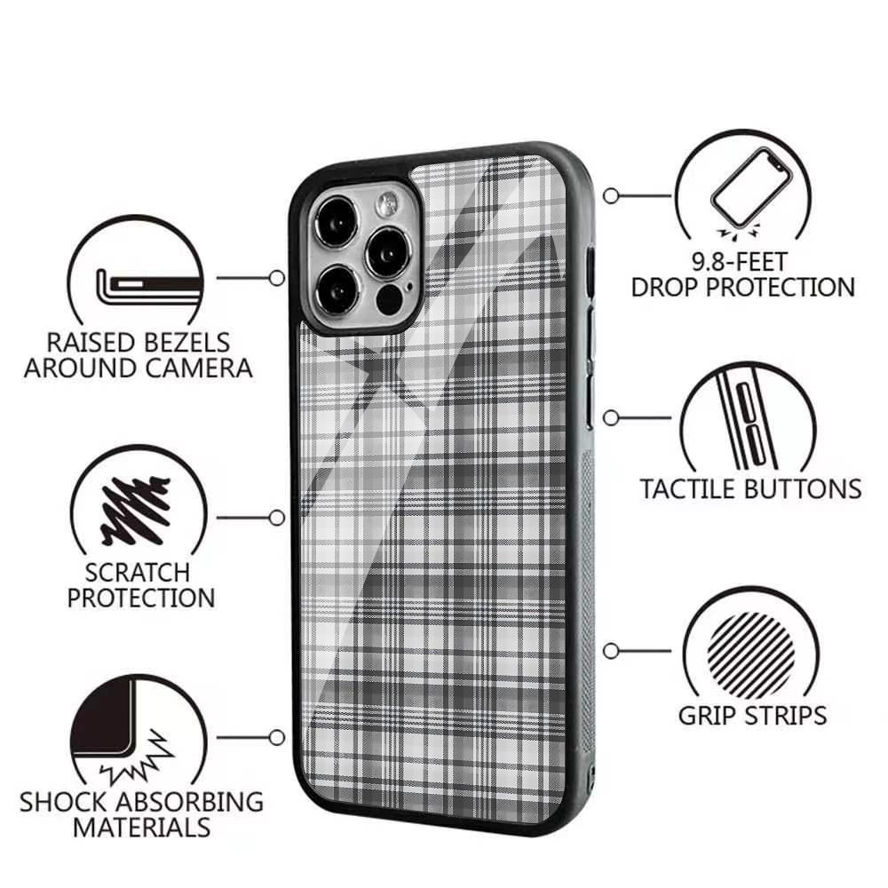 Чехол для телефона с принтом в черно-белую клетку Для IPhone 16 15 14 13 Pro Max 11 12 Mini Alex Mirror Для Magsafe Беспроводная зарядка Чехол