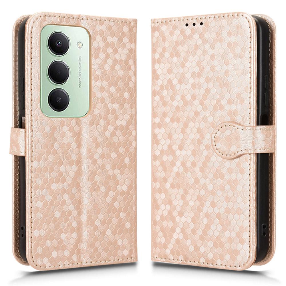 Для Xiaomi Redmi 15 5G (Глобальный) (169 мм) Чехол-кошелек с точечным тиснением, из ПУ кожи, чехол для телефона с ремешком на запястье