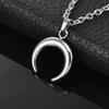 Women Necklace Crescent Moon Pendant Hollow Chain Titanium Steel Neck Decoration Jewelry Prom Party Banquet Clavicle Necklace