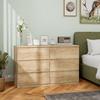 Commode - HOMCOM - 6 tiroirs meuble rangement épuré style moderne chambre salon - bois - 120x39x75cm - chêne