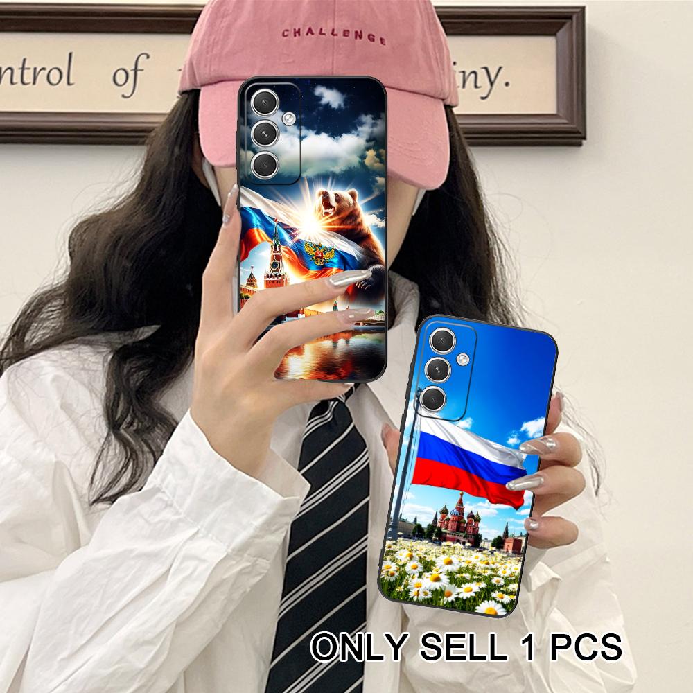 Russia Flag Matte TPU Mobile Phone Case for Samsung Galaxy S26 S25 S24 S23 S22 S21 S20 Note20 Plus FE Ultra Colorful Cover