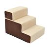 Pet Stairs Dog Stairs Cat Stairs 3 Steps for Cats and Dogs Plush Beige 54 x 40 x 39cm