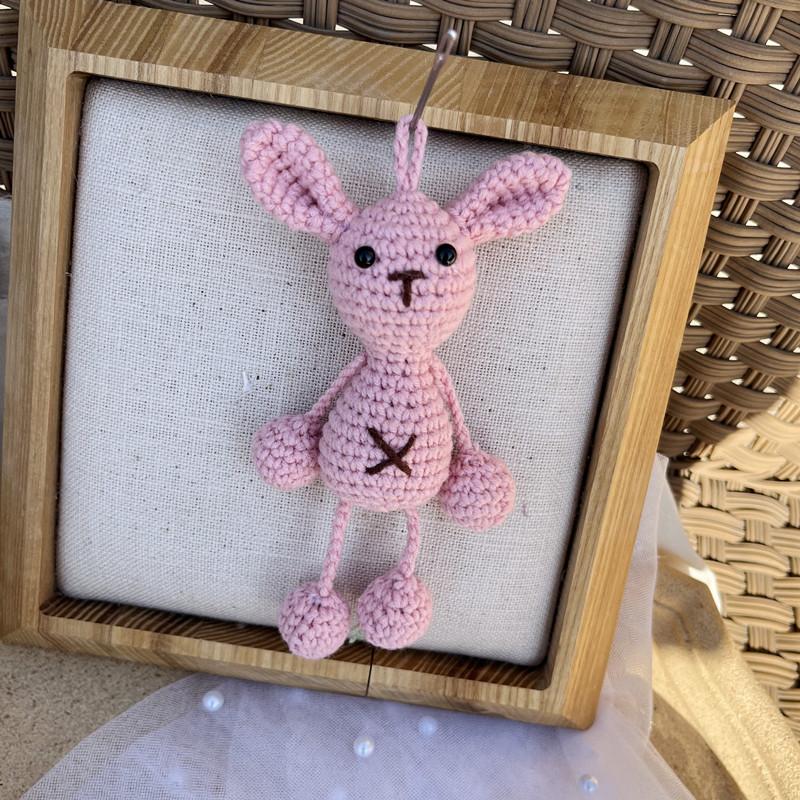 Милый вязаный крючком лягушонок ручной работы, подвесной кулон, украшение для дома, вязание, кролик, утка, кукла, орнамент, подарки для рождественской вечеринки, декор комнаты