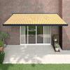 VidaXL Retractable Awning Yellow and White 4x3 M Fabric and Aluminium 3154608