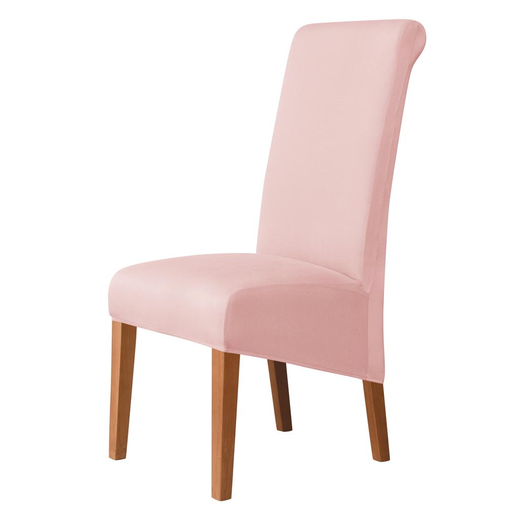 High Back Solid Color Chair Cover XL Size High Elasticity Smooth Fabric Chair Covers for Dining Room Kitchen Stretch Home Decor
