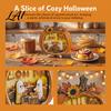 Halloween Pumpkin Decor Ghost Tabletop Sign Wooden House with Mini Unique Fall Party Table Centerpieces Scene Harvest Desktop Ornament for