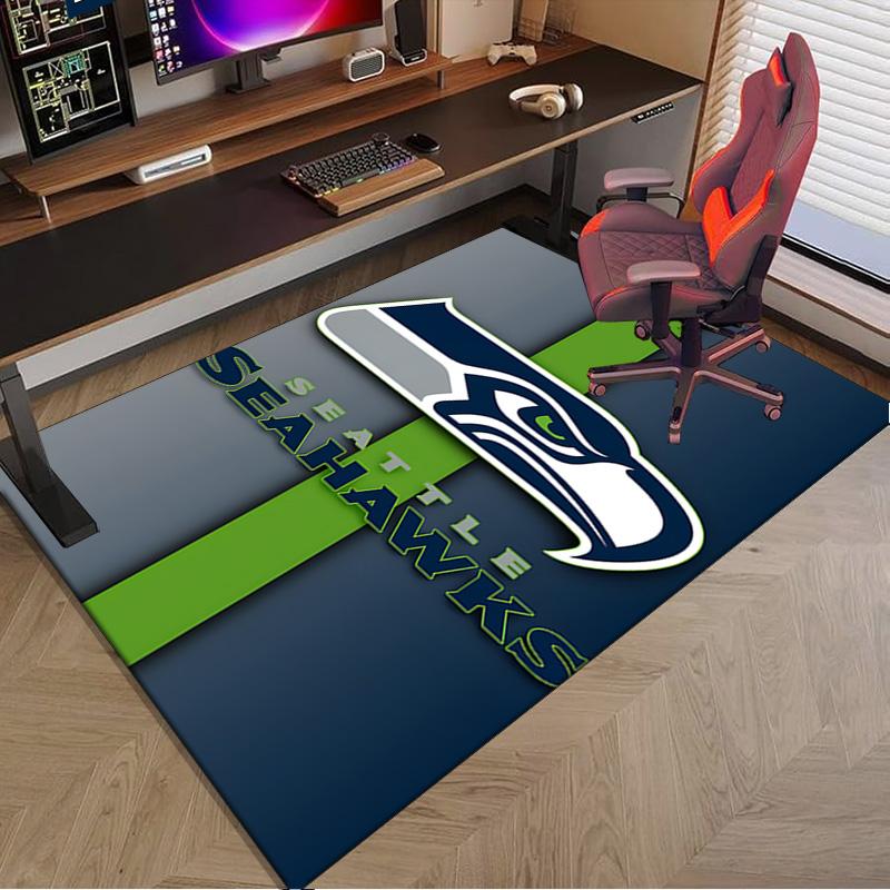 Seattle Seahawks Logo Area Rug for Office, Chair Rug, Decorative Carpet Livingroom Mat, Large Size Fan gifts Christmas gifts