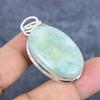 Aquamarine Gemstone Handmade 925 Sterling Silver Jewelry Pendant 1.97" E2T39
