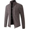 Men's Thick Knit Stand Collar Cardigan