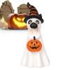 Halloween Ghost And Imp Figurine Pumpkin-carrying Ghost Dog And Ghost Cat Statue Resin Craft Decoration For Kitchen Fireplace
