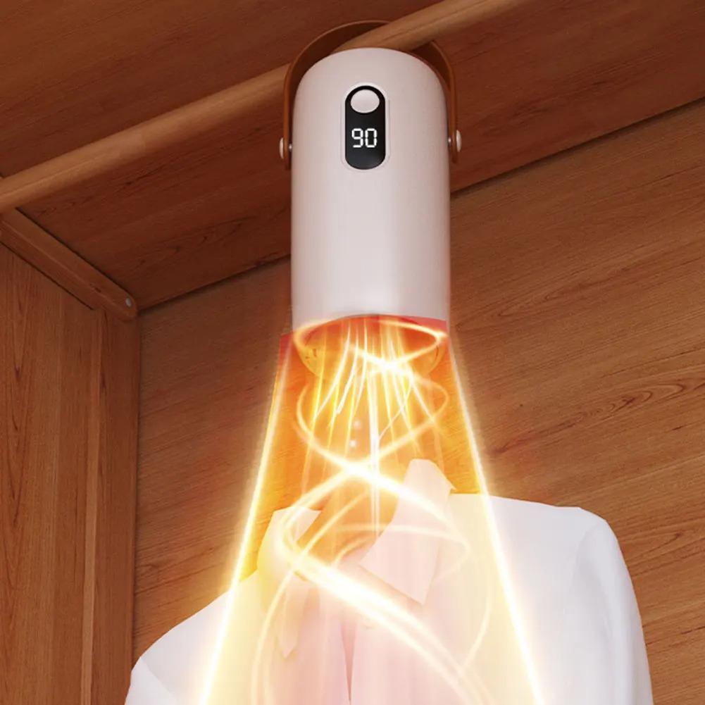 Портативная сушилка для одежды с таймером Мини-сушилка для одежды Большая вместимость Цифровой дисплей Подсветка барабана Одежда Нижнее белье Детская одежда Складная сушилка для одежды