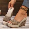 Fashion Women Wedges Slippers 2024 Summer New High Heels Women Sandals Shallow Outdoor Beach Platform Slippers Comfortable Slides Women