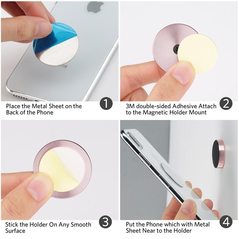 Круглый магнитный универсальный держатель для мобильного телефона, кронштейн для мобильного телефона на приборную панель, настенная настольная магнитная подставка, автомобильный держатель-подставка для iPhone 12