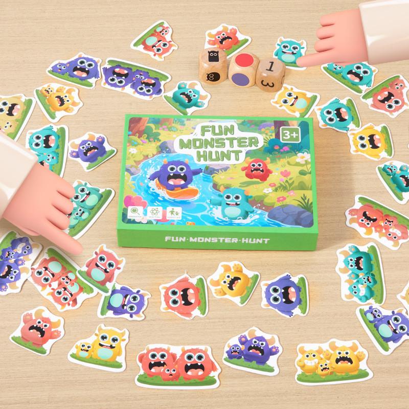 Wood Fun Monster Hunt Desktop Interactive Game Children Puzzle Toy For Kids Early Education