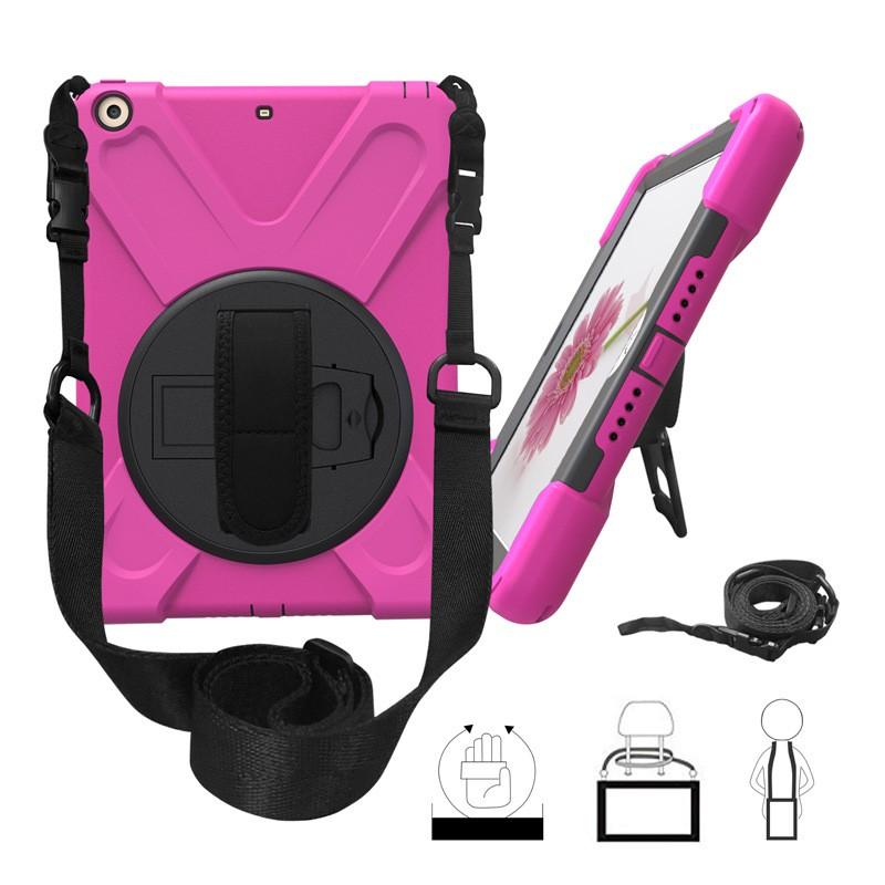 Rotating PC Stand Silicone Case With Wrist Strap IPad Mini 4 5 Shockproof Anti-Slip Lightweight Protective Cover