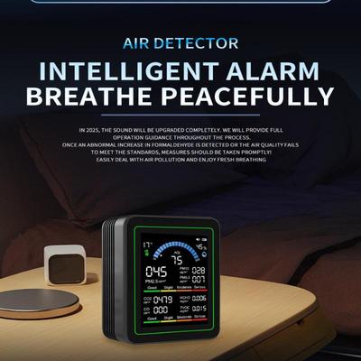 Детектор качества воздуха 10-в-1 CO2, PM0.3, PM1.0, PM2.5, PM10, HCHO, TVOC, Термометр-гигрометр, Монитор CO2