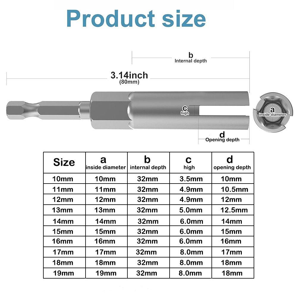 H11/13/15/17/19 Butterfly Bolt Socket Sleeve Steel Wrench Hex Shank Socket Electric Screwdriver