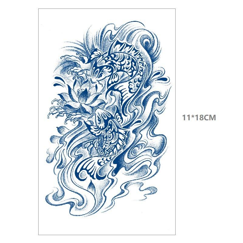 Herbal Juice Waterproof Butterfly Thorn Plain Flower Chest Semi Permanent Gradual Change Water Transfer Tattoo Sticker