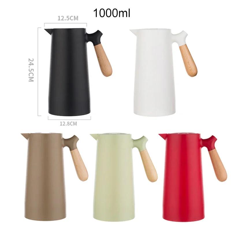 1L Large Capacity Kettle Household Coffee Pot Glass Liner Hot Water Jug Bottle Vacuum Flask Thermos Nordic Thermal Insulation