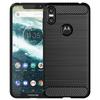 Shockproof Carbon Fiber Case for Moto One Brushed Texture Rubber Silicone Case for Moto P30 Play Soft Phone Cover
