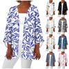 Women's Casual Fashion Caot Retro Printed Lightweight Medium Length Jacket Cardigan