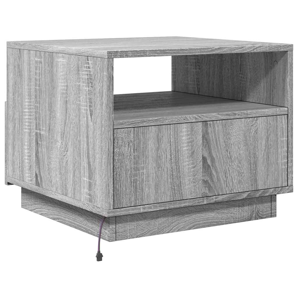 LED Coffee Table in Grey Sonoma 50 x 49 x 40 cm