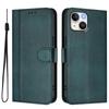 For iPhone 15 Cases Wallet Stand Retro Texture Leather Phone Cover with Lanyard