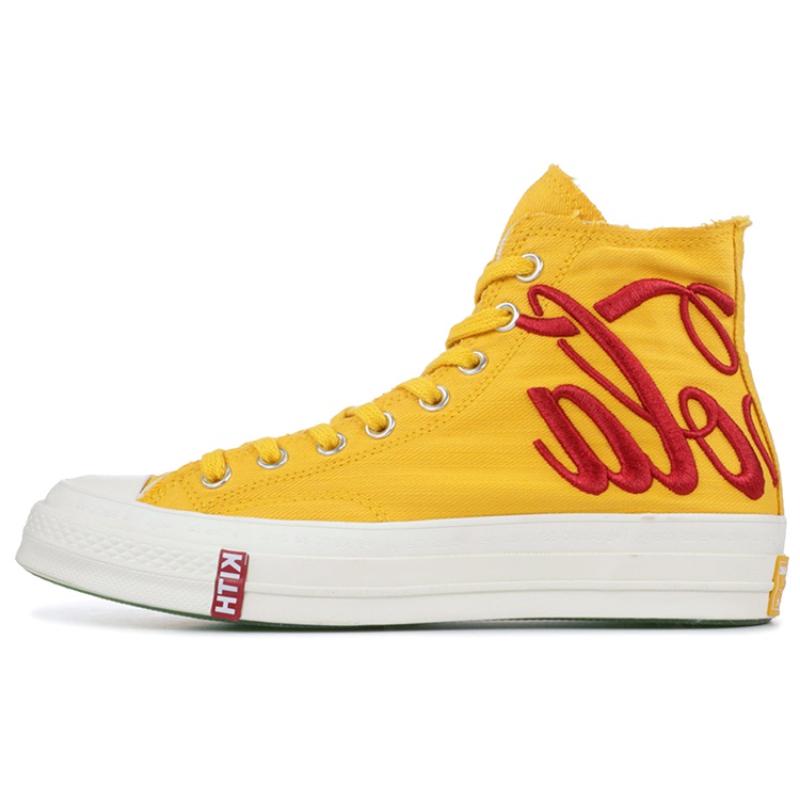 KITH x Converse 1970-е Coca Cola Chuck Taylor All-Star Hi Повседневные Нескользящие Легкие Высокие Кеды Унисекс Желтые
