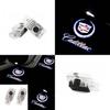 Car Led 2pcs Door Step Welcome Projector Courtesy Shadow Light For Cadillac