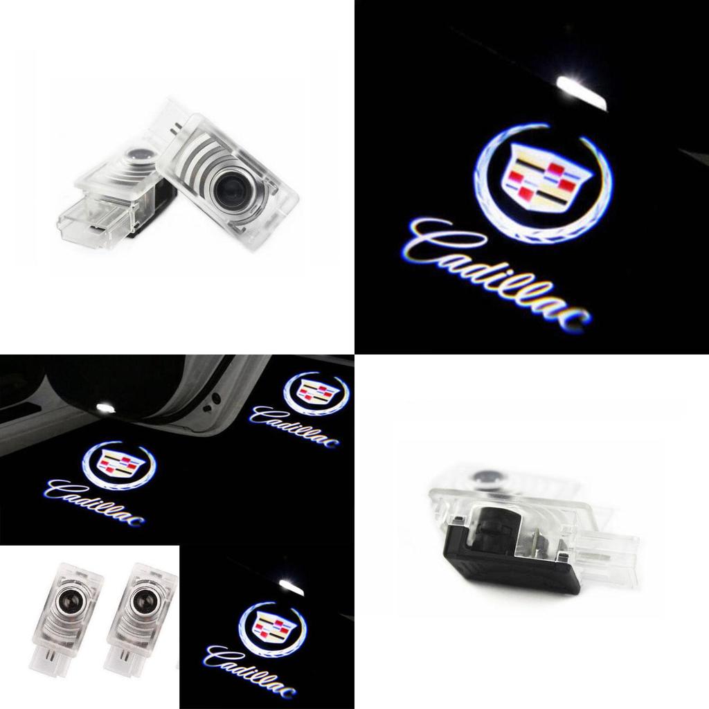 Car Led 2pcs Door Step Welcome Projector Courtesy Shadow Light For Cadillac