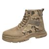 Martin boots casual high-top men's shoes non-slip and wear-resistant men's beige canvas shoes are versatile
