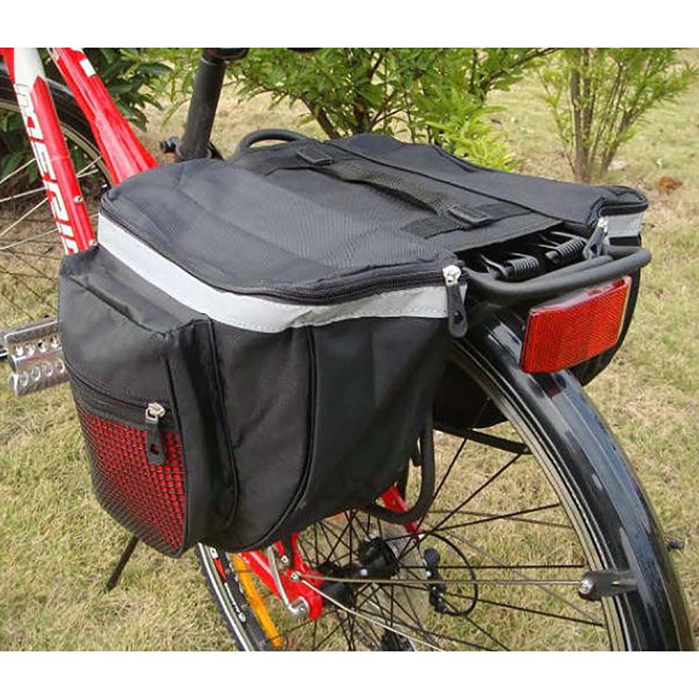 Waterproof Double Panniers Bag Bike Bicycle Cycling Rear Seat Saddle Package Red