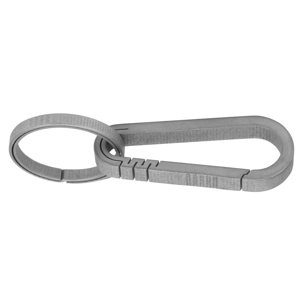 Outdoor Titanium Alloy Keychain Hook Mini Keychain Clip and Key Rings for MountaineeringGray