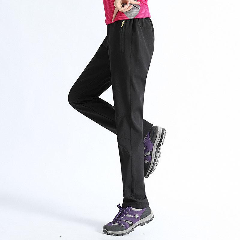Men Women Winter Hiking Pants Warm Fleece Lined Softshell Trousers Windproof Breathable Outdoor Climbing Skiing