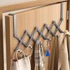 Behind The Door Hooks Household Storage Door Hanger Hooks Foldable No Punch Coat Rack Multifunctional Organizer Rack