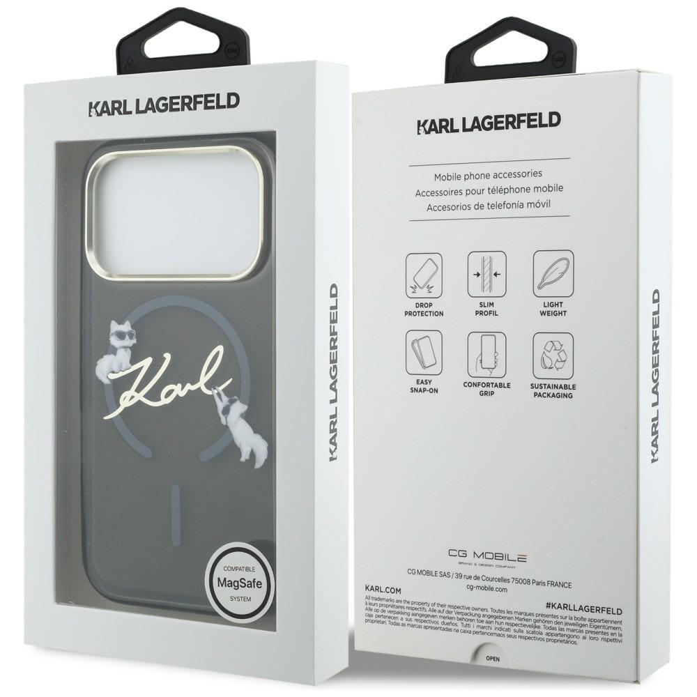 Karl Lagerfeld IML Choupettes Karl Script Logo MagSafe Case for iPhone 17 Pro Black
