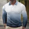 Мужская одежда с длинным рукавом 3D цифровая печать спортивная мода топы поло мужские повседневные трендовые полиэстеровые топы поло футболка