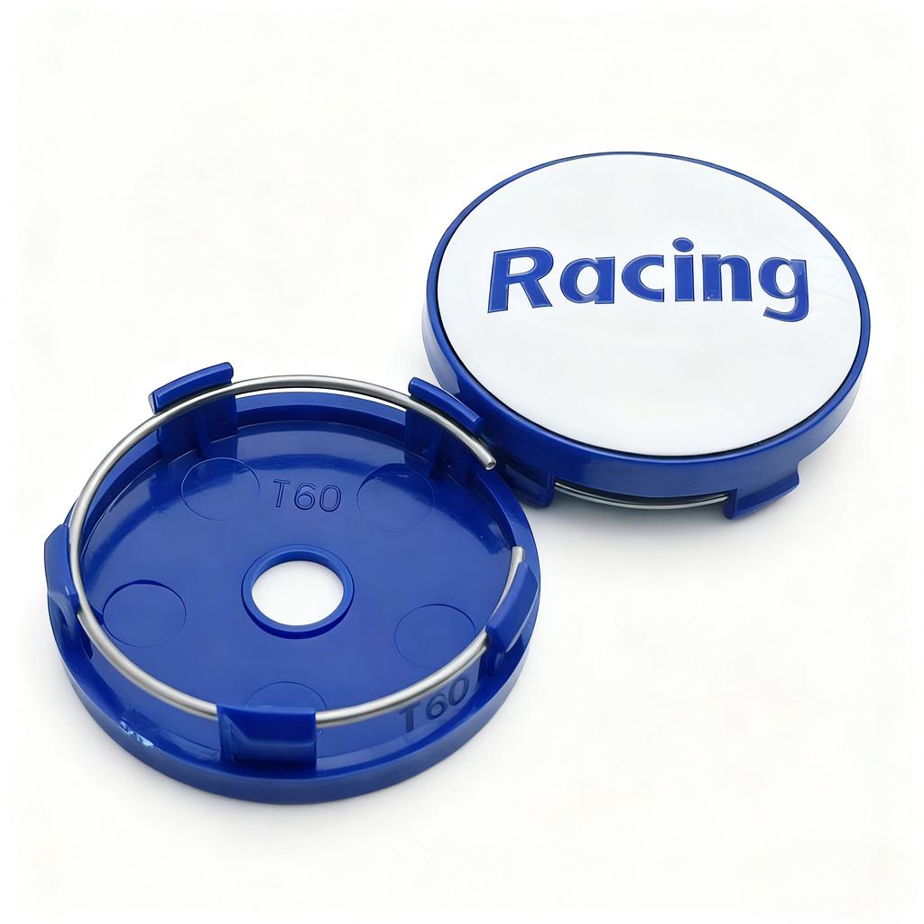 4pcs Racing Letter Logo Emblem Car Wheel Center Caps 60mm 56mm Wheels Hub Centre Cap Rim Hubcaps Cover Replace Car Accessories