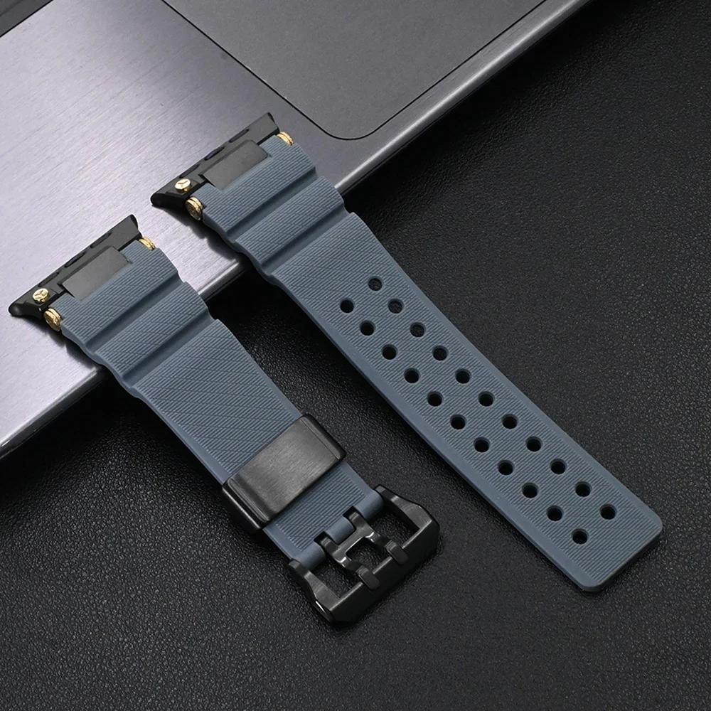 Силиконовый ремешок для часов Apple Watch Ultra 2 Ремешок 49 мм Спортивный браслет для Iwatch 10 46 мм 9 8 7 6 Se 5 44 мм 45 мм Ремешок на запястье