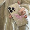Pink Butterfly Pattern Transparent Phone Case for iPhone 17 16 15 Pro Max 14 Plus 13 12 11 Pro X XS XR 7 8 SE2 Shockproof Cover