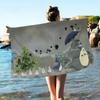 Аниме Кавайи Т-Тоторо Пляжное полотенце для детей Персонализированное банное полотенце Полотенце для бассейна Подарок на отпуск Пикник Полотенце Подарок на вечеринку