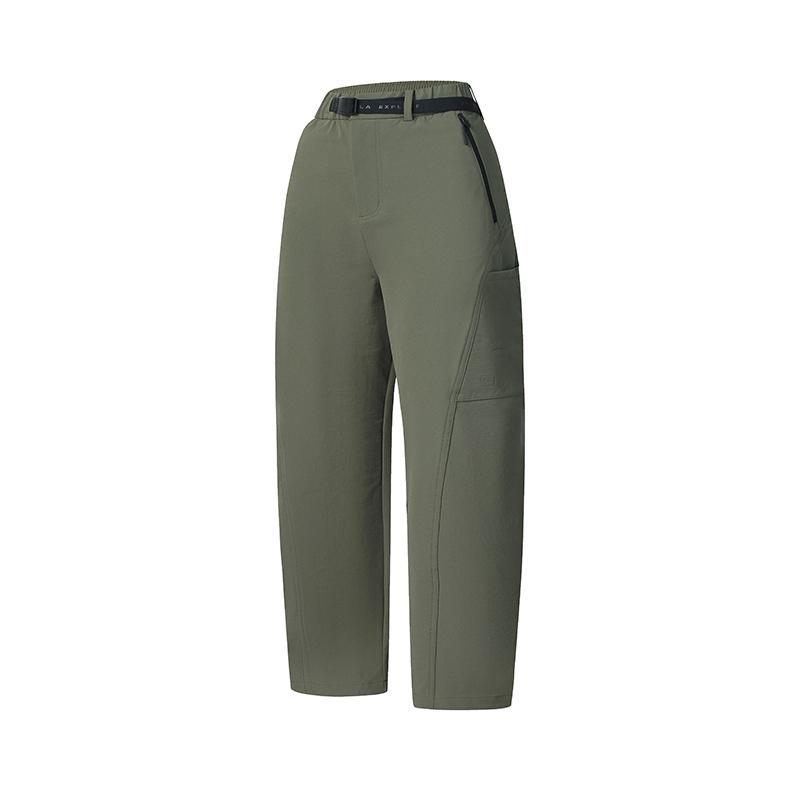 Fila Explorer Curved Blade Pants Cotton Soft Comfortable Forest Style Outdoor Workwear Loose Woven Casual Pants Women Pants Ancient-Tree A11W547804FKK