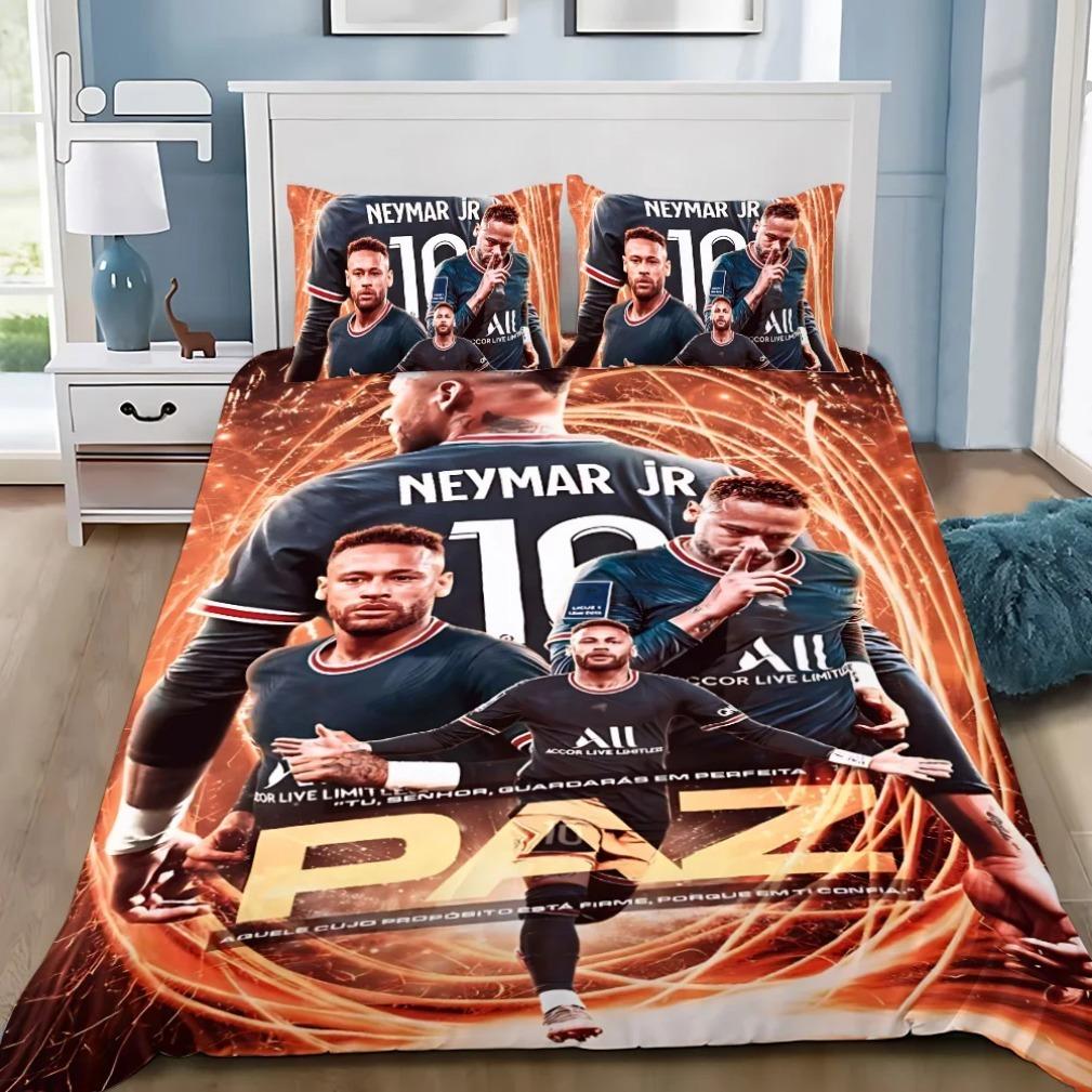 Football Star Neymars Bedding Set Football Star High Definition Printing Duvet Cover Pillowcase Single Double Large Size