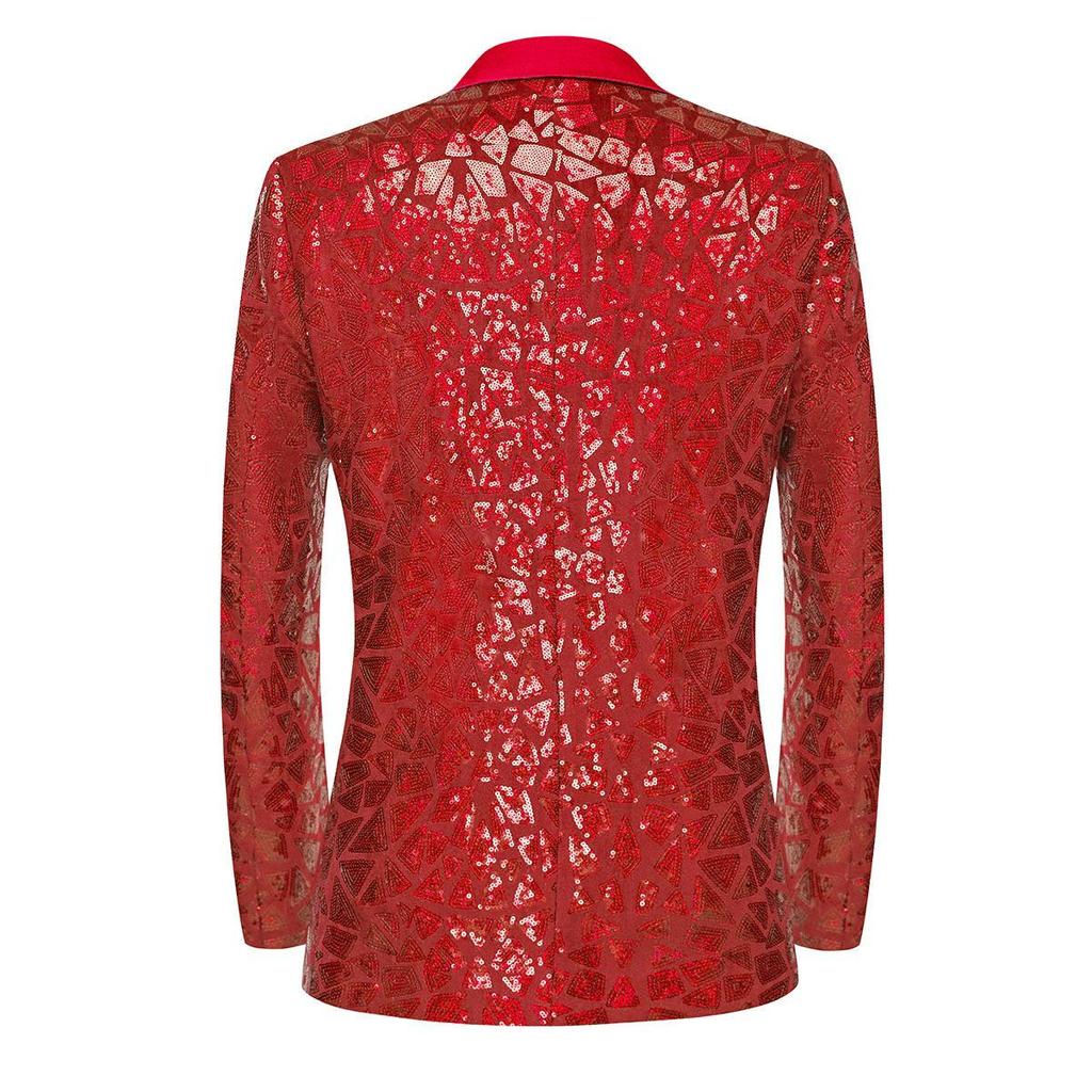 Мужской пиджак с треугольными пайетками, блестящий блейзер