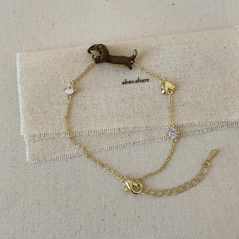 Ожерелье с изображением мультяшной таксы, серьги-гвоздики, коллекция, женская, милая, изысканная, модная, универсальная, цепочка на шею, цепочка на свитер