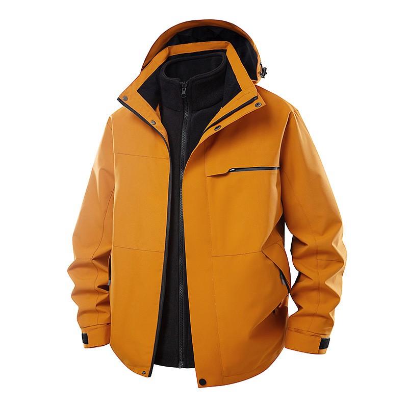 3-in-1 Detachable Outdoor Jacket Men Women Windproof Waterproof Hiking Ski Coat Unisex