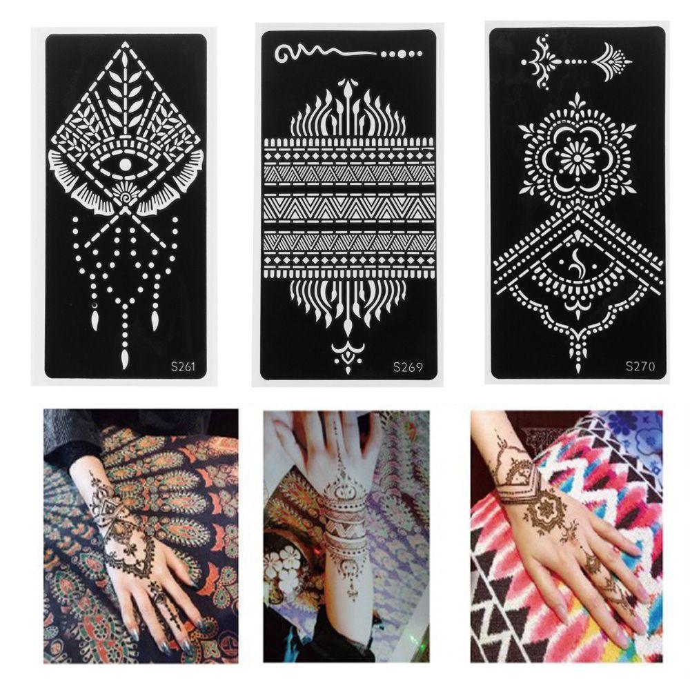 Mehndi Indian Style Beauty Henna Template Sticker Temporary Hand Decal Tattoo Stencils DIY Body Art